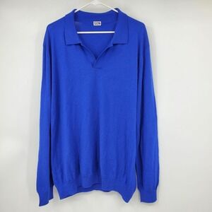 Son Of A Tailor 100%‎ Merino Wool V Neck Polo Collar Mens Sweater Quiet Luxury